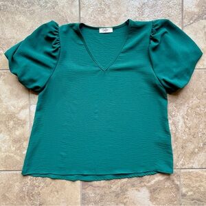 Entro Puff Sleeve V-Neck Blouse, Small